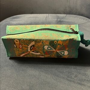 Embroidered Green Clutch Bag